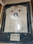 Signed England Rugby Shirt with authentication certificate team 2012 - 2013