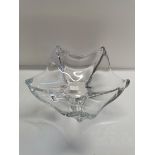 Large glass fruit bowl made by DAUM France