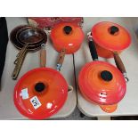 4 x Le Creuset pans with lids