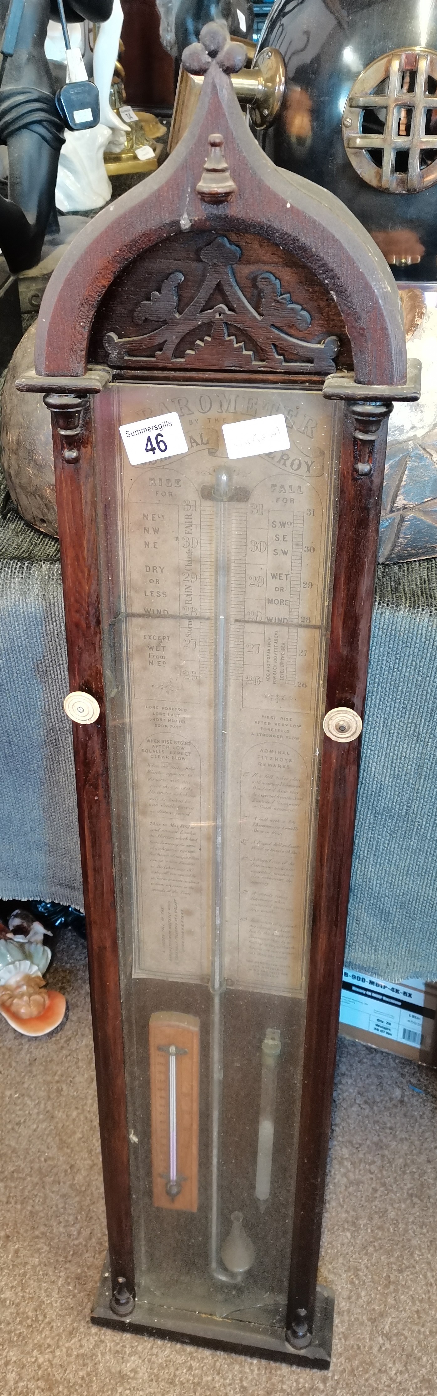 Barometer by the late Admiral Fitzroy in Wooden Case