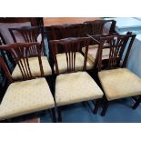Set of 7 mahogany dining chairs