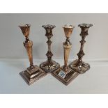 x2 pairs of silverv plated candle sticks