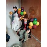 x1 Royal Doulton figure 'The Ballon Man' & x1 Royal Doulton figure 'Biddy Penny Farthing'