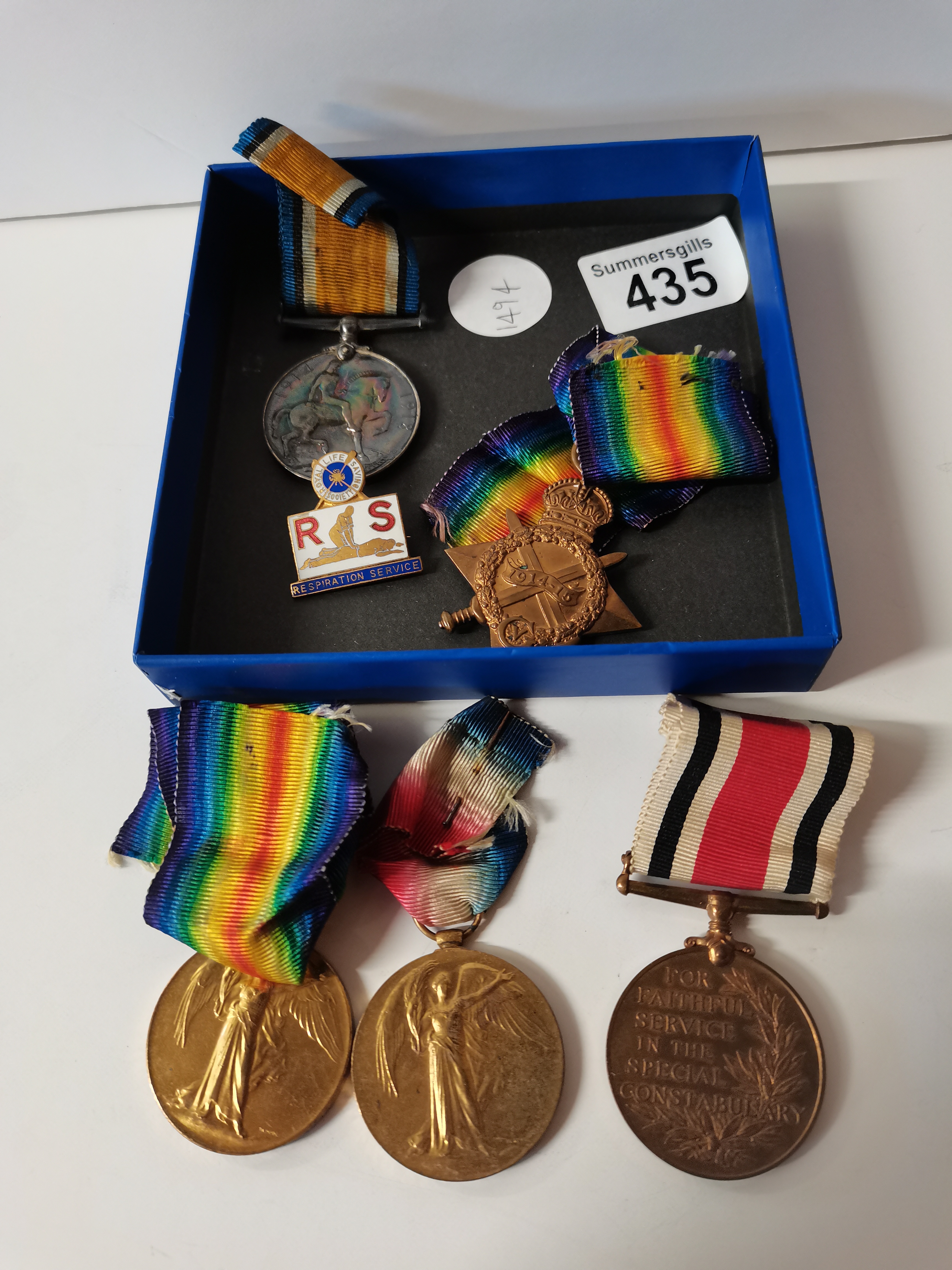 Collection of medals inc police special constabulary medal John w hill and first world war medals