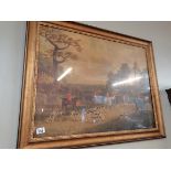 A Large Print framed Hunting scene