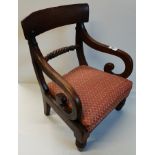 Small child's chair with upholstered seat