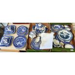 Large collection of Willow Pattern dinner and tea sets incl tureens, tea pots etc etc