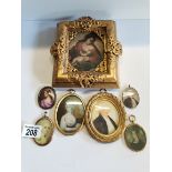 Framed Icon and 6 miniatures