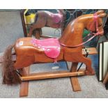 Traditional wooden rocking horse