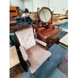 Victorian arm chair and Edwardian dressing table