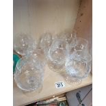 8 x cut glass Brandy glasses