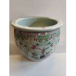 Chinese Large Planter / fish bowl with floral design