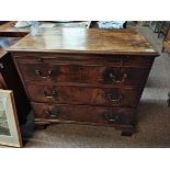 Antique Mahogany 3ht Chest of drawers with brushing slide