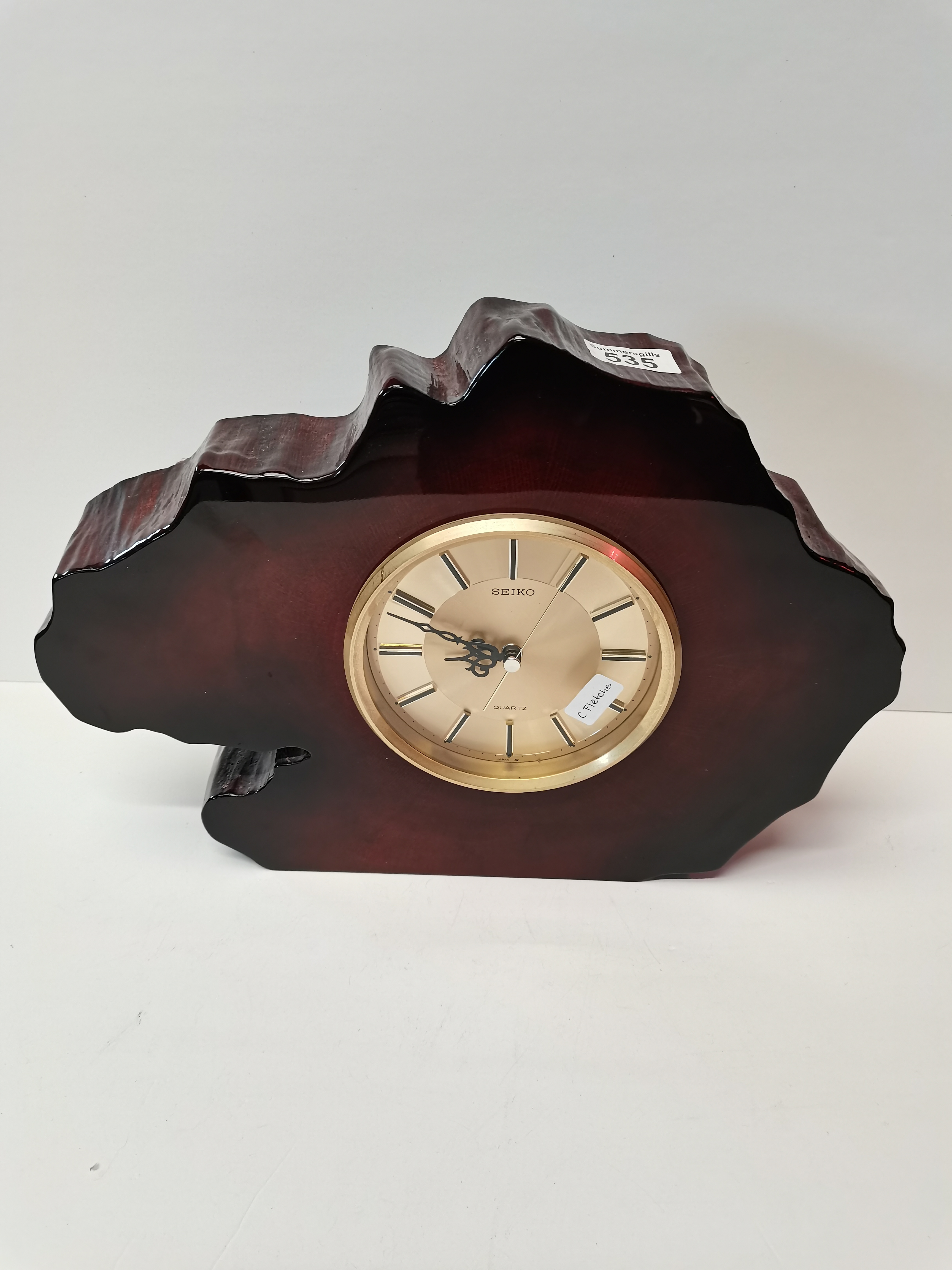 Seiko wood effect mantle clock