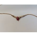 Gold necklace with Rubies and Diamonds