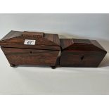 X2 wooden tea caddy's