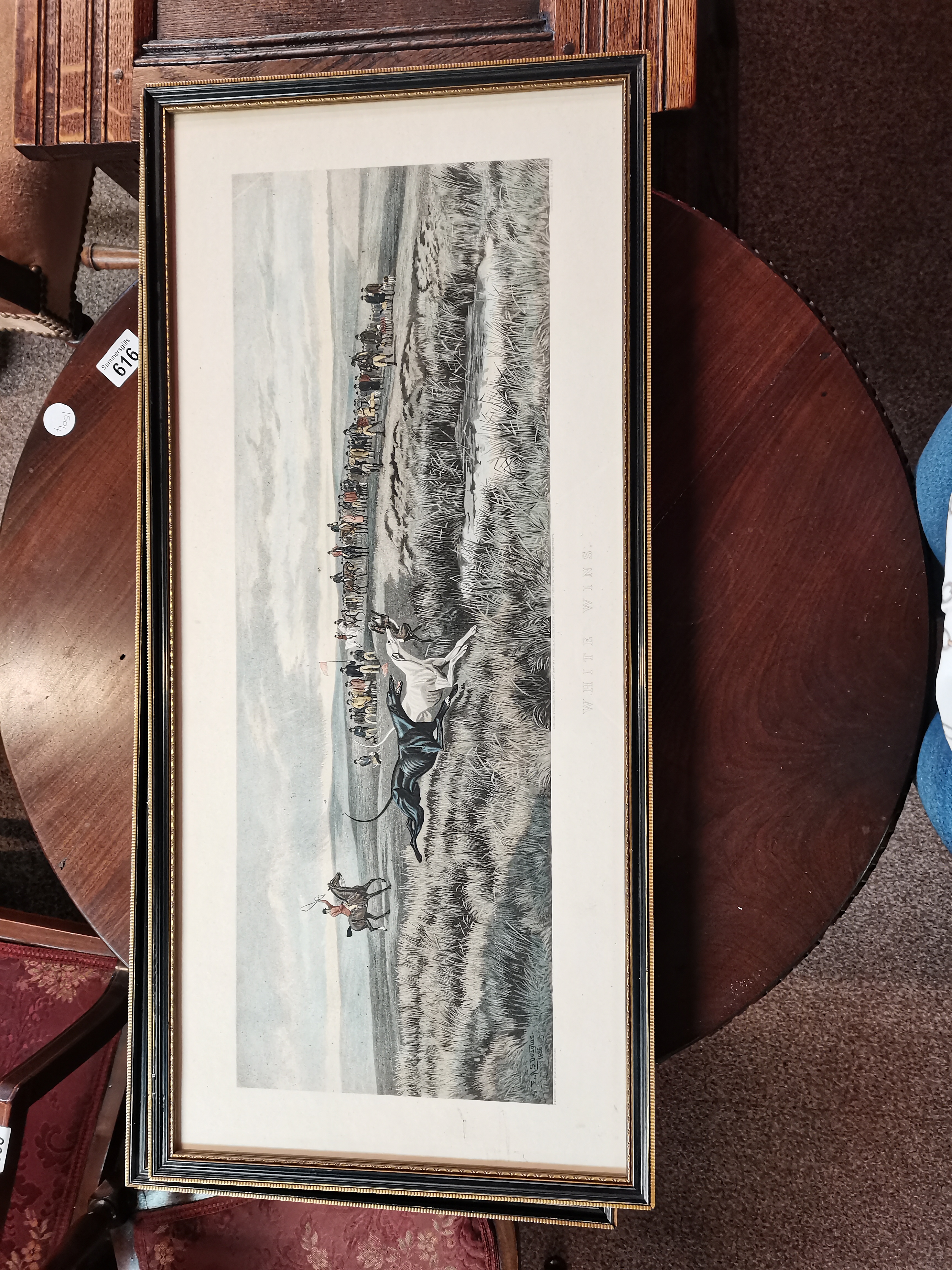 4 x original hunting prints by C R Stock dimensions - H36.5cm x W68cm - Image 8 of 9
