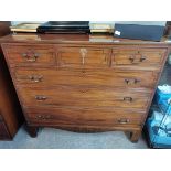 Antique Mahogany 4 ht chest of drawers Size 115cm long x 55cm d x 105cm height