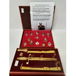 Romanian Presentation dagger boxed and set of armed forces badges boxed, presented to Sir Charles