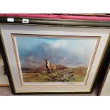 Framed limited edition print (no glass) "The Prince of Rannoch Moor" by David Shepherd 46/650