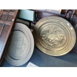 2 x large brass plaques