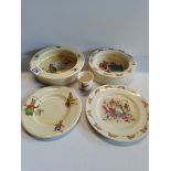 Royal Winton Childs bowl and plate, Bunnykins Bowl plate and egg cup dish