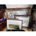 Framed pictures, hunting prints etc