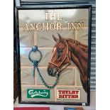 Tetley Bitter "The Ancor Inn" double sided traditional pub sign 90cm x 120cm