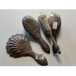 Silver and silver plated brush set