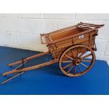 Wooden Two-wheeled box cart H49cm x L90cm x W44cm