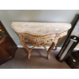Side hall table with marble top