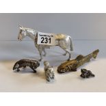 Collection of metal animals