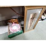 Misc. items incl jug and bowl set and 2 x framed pictures