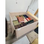 Large box of hardbacked books and David Shepherd print of Elephants
