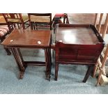 George III mahogany pot cupboard and Antique nest of tables