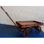 Wooden Four-wheeled rully cart H67cm x L125cm x W40cm
