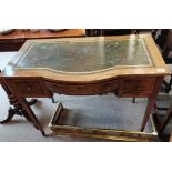 Antique Inlaid leather topped desk