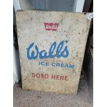 Metal "Walls's Ice Cream" sign