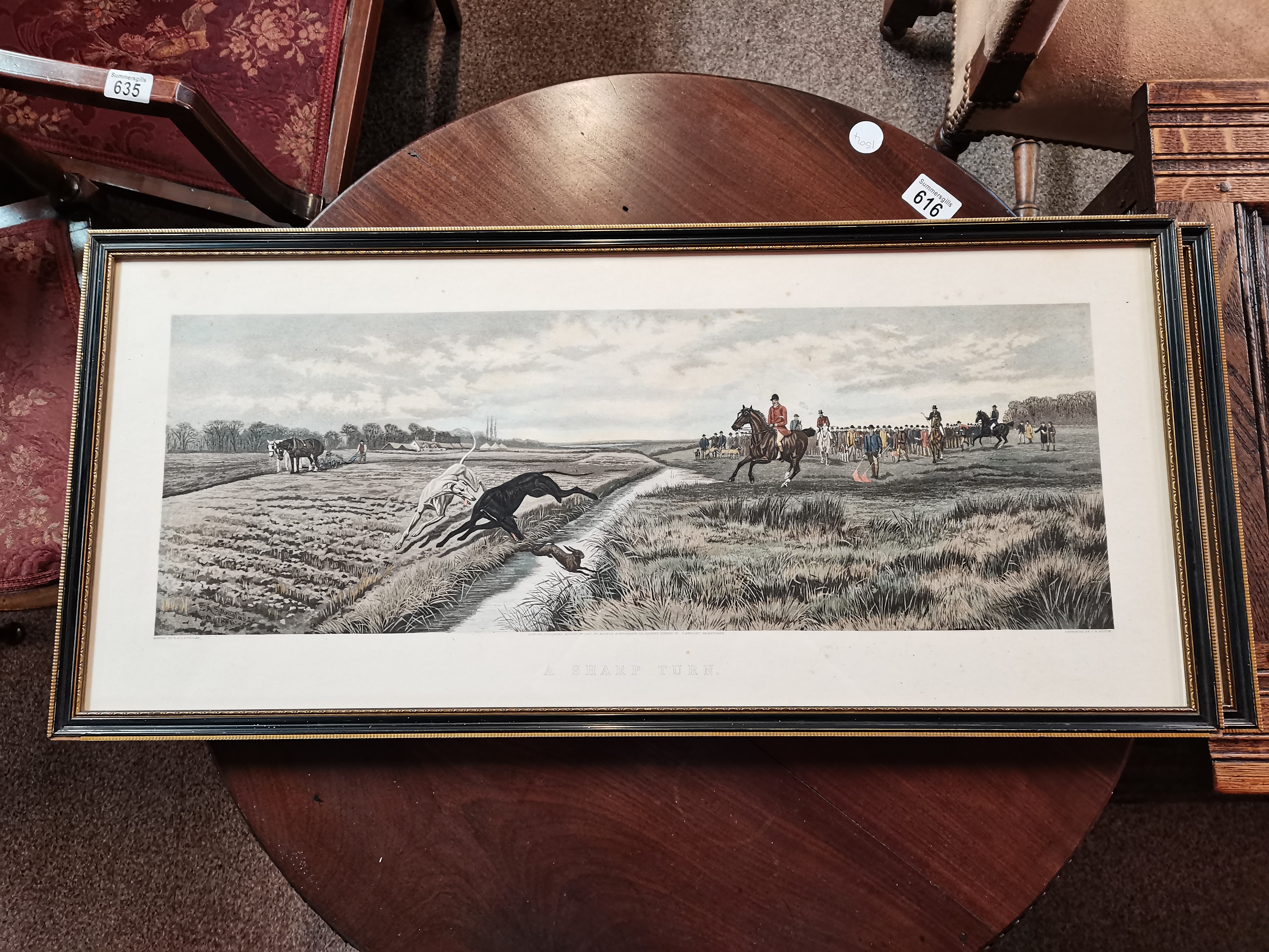 4 x original hunting prints by C R Stock dimensions - H36.5cm x W68cm - Image 2 of 9