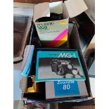 Box of cameras incl Polaroid
