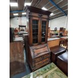 1920s style oak bureau bookcase