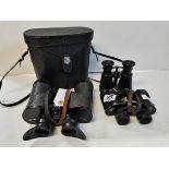 3 pairs of binoculars (1) Mirador 7x50 with leather case and eye cups, (2) Carl Zeiss Deltrintem