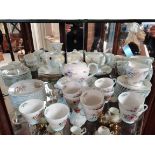 Shelley wild flowers 38 piece coffee set - 2 cups have hair line cracks