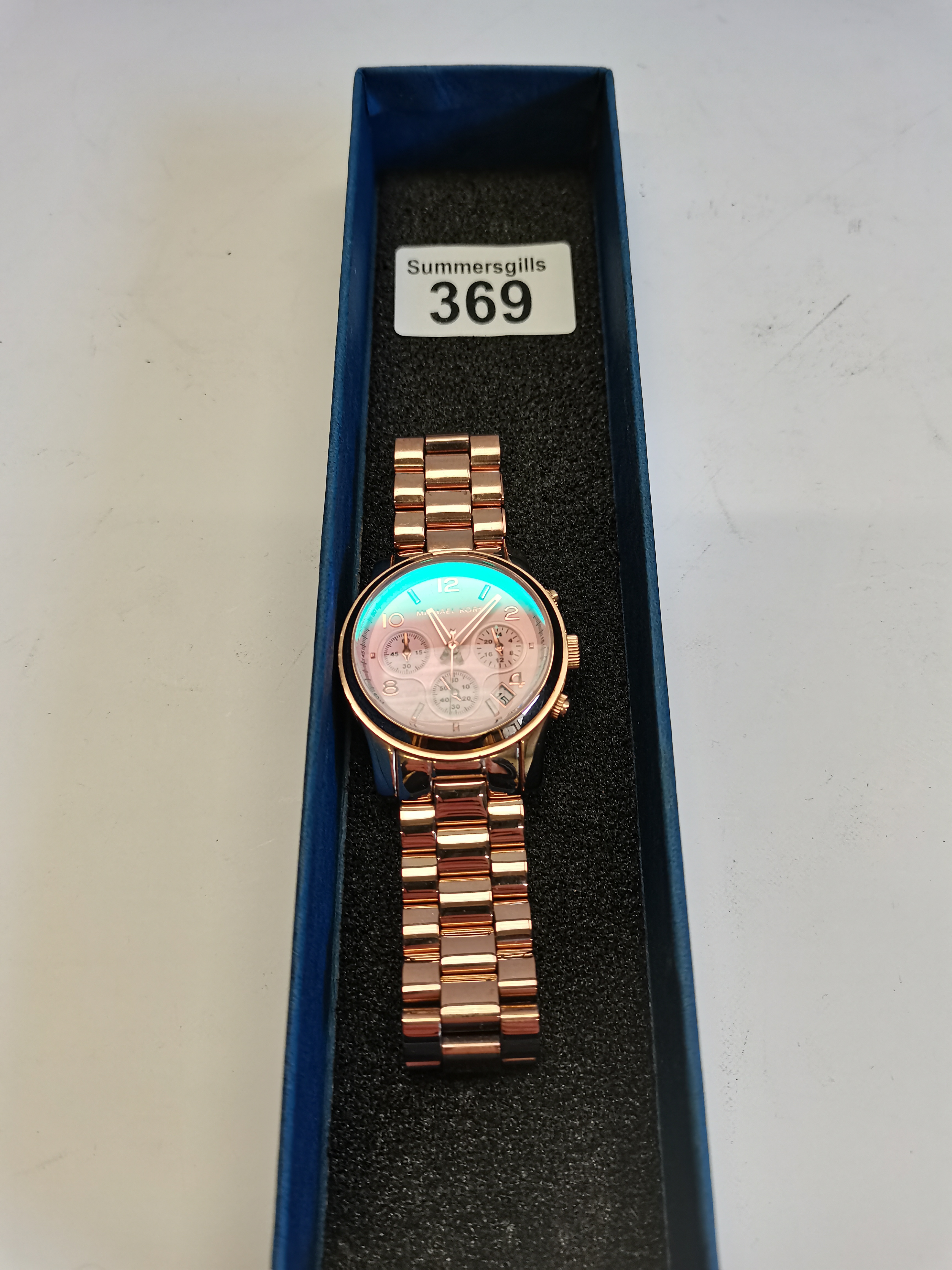 Michael Kors gold style watch with pink face (working order)