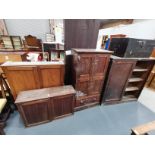 Old trunk and x4 wooden storage units