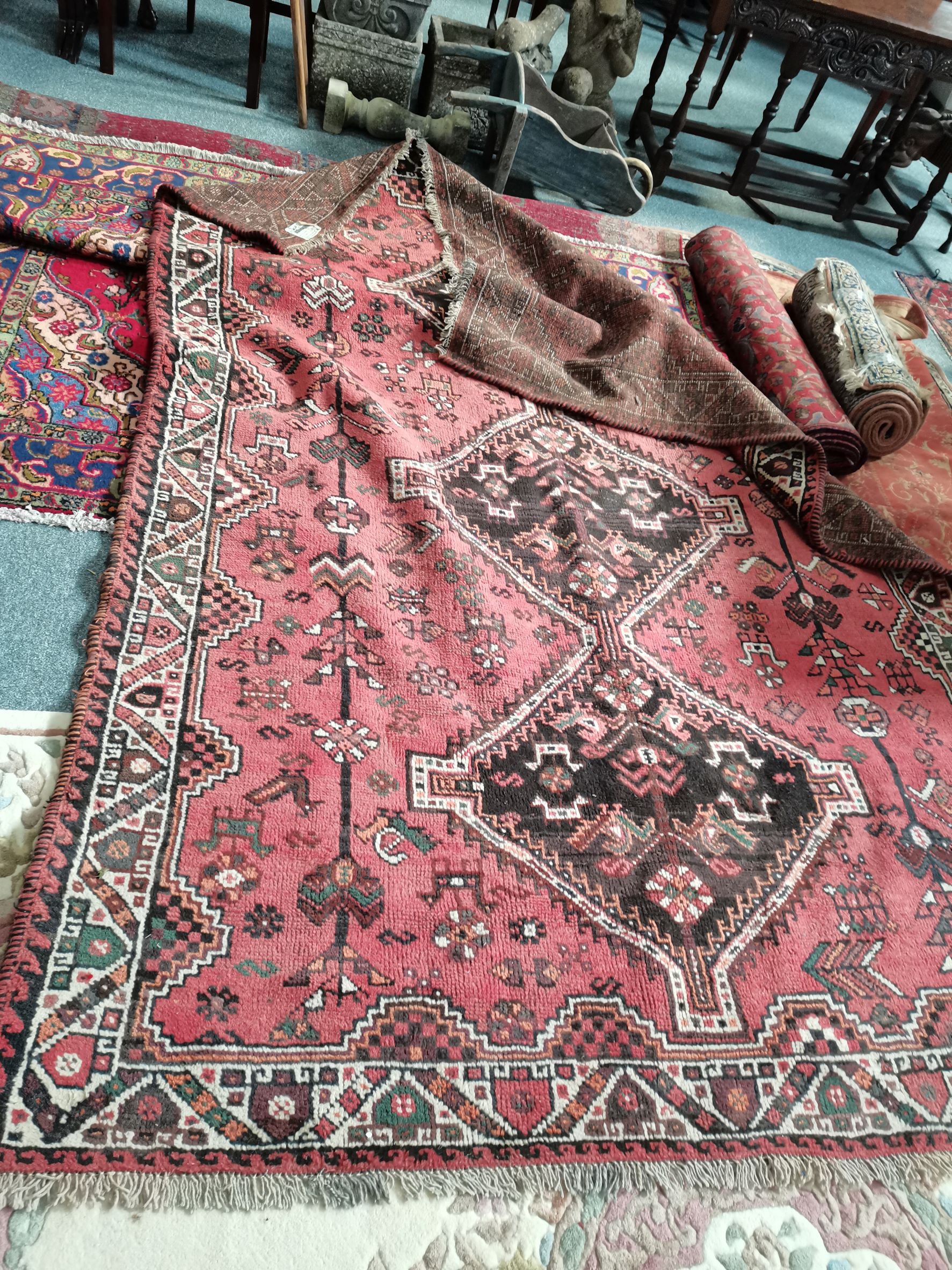 Shiraz rug 3m x 2m in red colouring