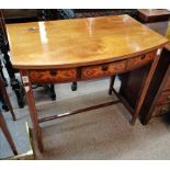 Antique Satinwood bow fronted side table