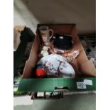 1 box misc. items incl crockery and figures