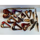Collection of old pipes in cases and 2 fans plus