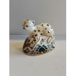 Crown Derby Leopard Cub limited edition 1044 of 1500 for Sinclair's signed Hugh Gibson